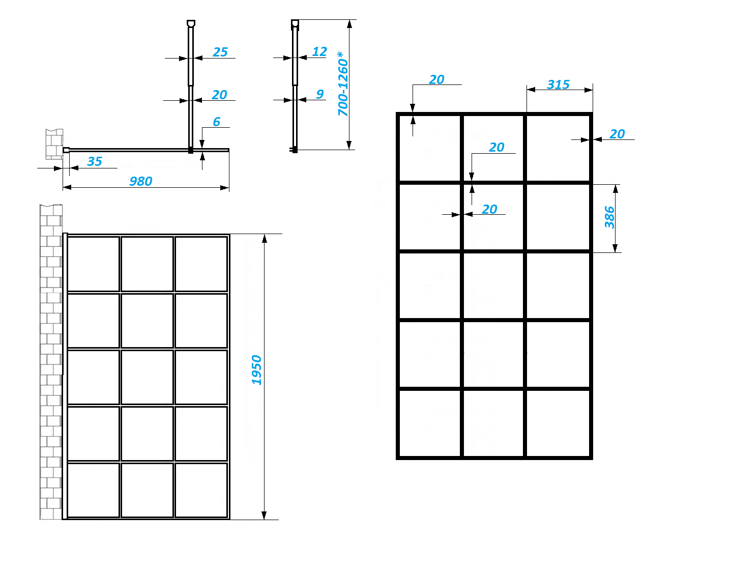 Ограждение MUZA T100 душевое Ceruttispa без поддона (100x195)