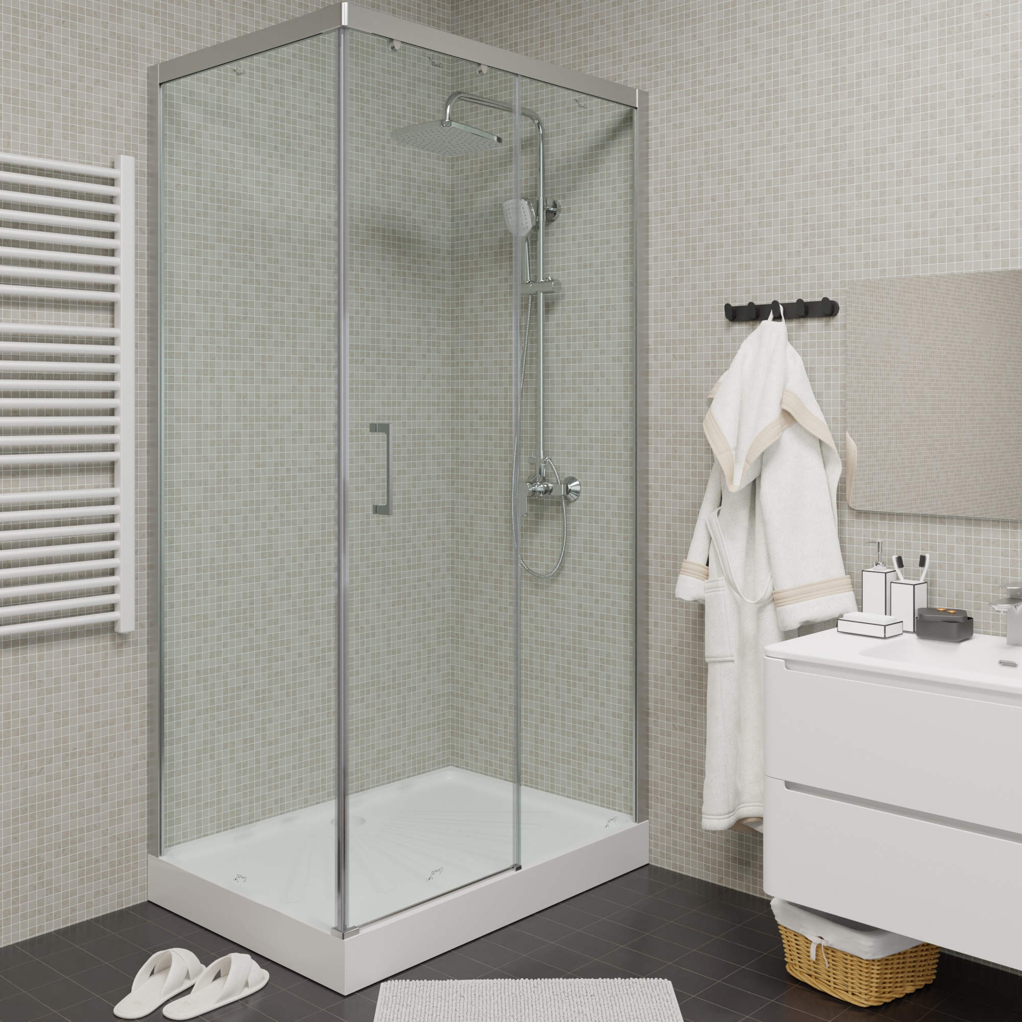 Ограждение VITO110-R душевое Ceruttispa без поддона (80x110x195)