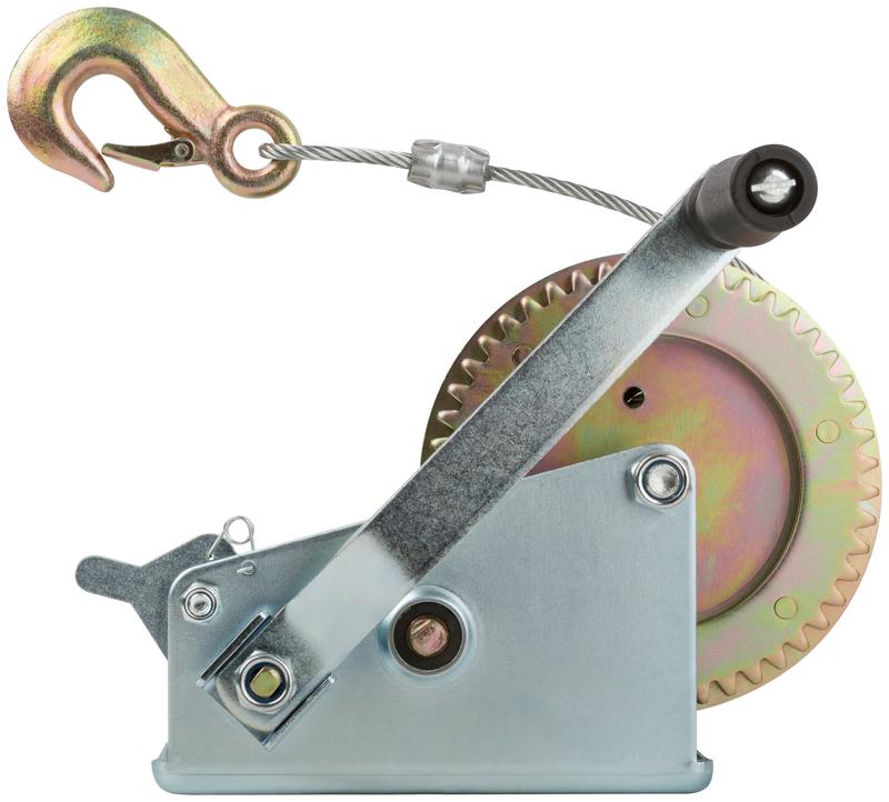 Лебедка шестеренчатая (двойная шестеренка) стальной трос 9.5мх5мм 1000кг FIT 64652