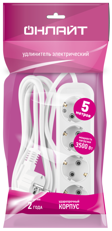 Удлинитель 90 800 OPE-S-04-500-E-3x1 ОНЛАЙТ 90800