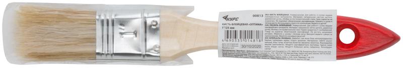 Кисть флейцевая "Оптима" 1дюйм (25мм) натур. свет. щетина деревянная ручка КУРС 00813