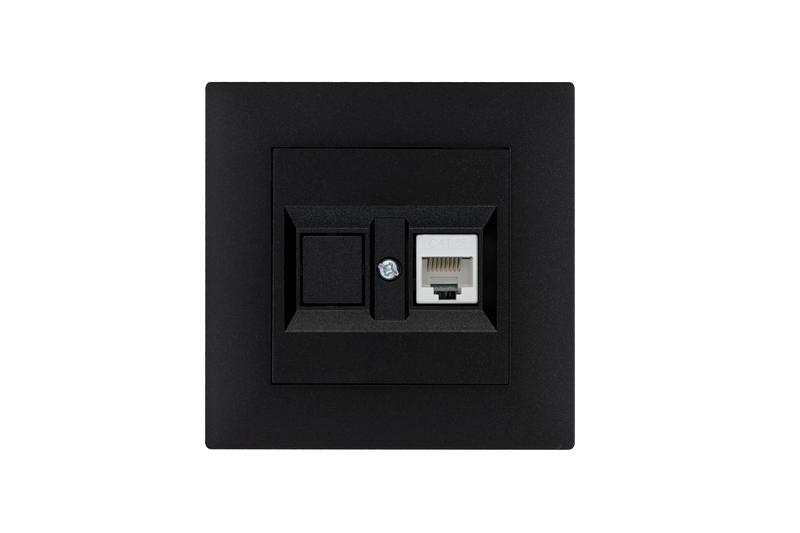 Розетка компьютерная CAT 5+гнездо Karea RIZZ STAR чер. Makel 88054035