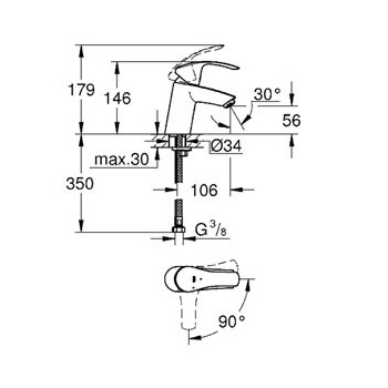 Смеситель Grohe Eurosmart 32154002 для раковины