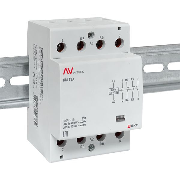 Контактор модульный КМ 63А 2NO+2NC 230В AC (3 мод.) AVERES EKF km-av-3-63-22-230V