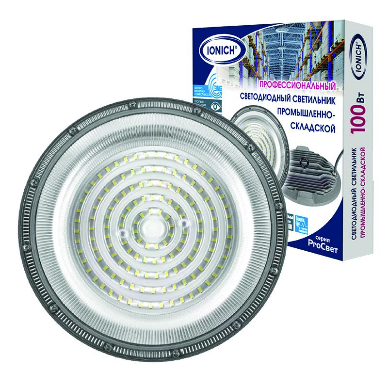 Светильник светодиодный UFO HIgh Bay 100Вт 5000К IP65 12000лм подвесной для высоких пролетов ProСвет IONICH 2512
