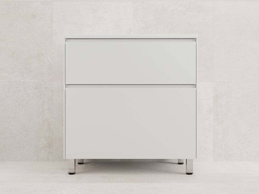 Тумба напольная "ЛИМА 80" эмаль, под раковину LINE 80, 2 ящ., PLUS, белый матовый