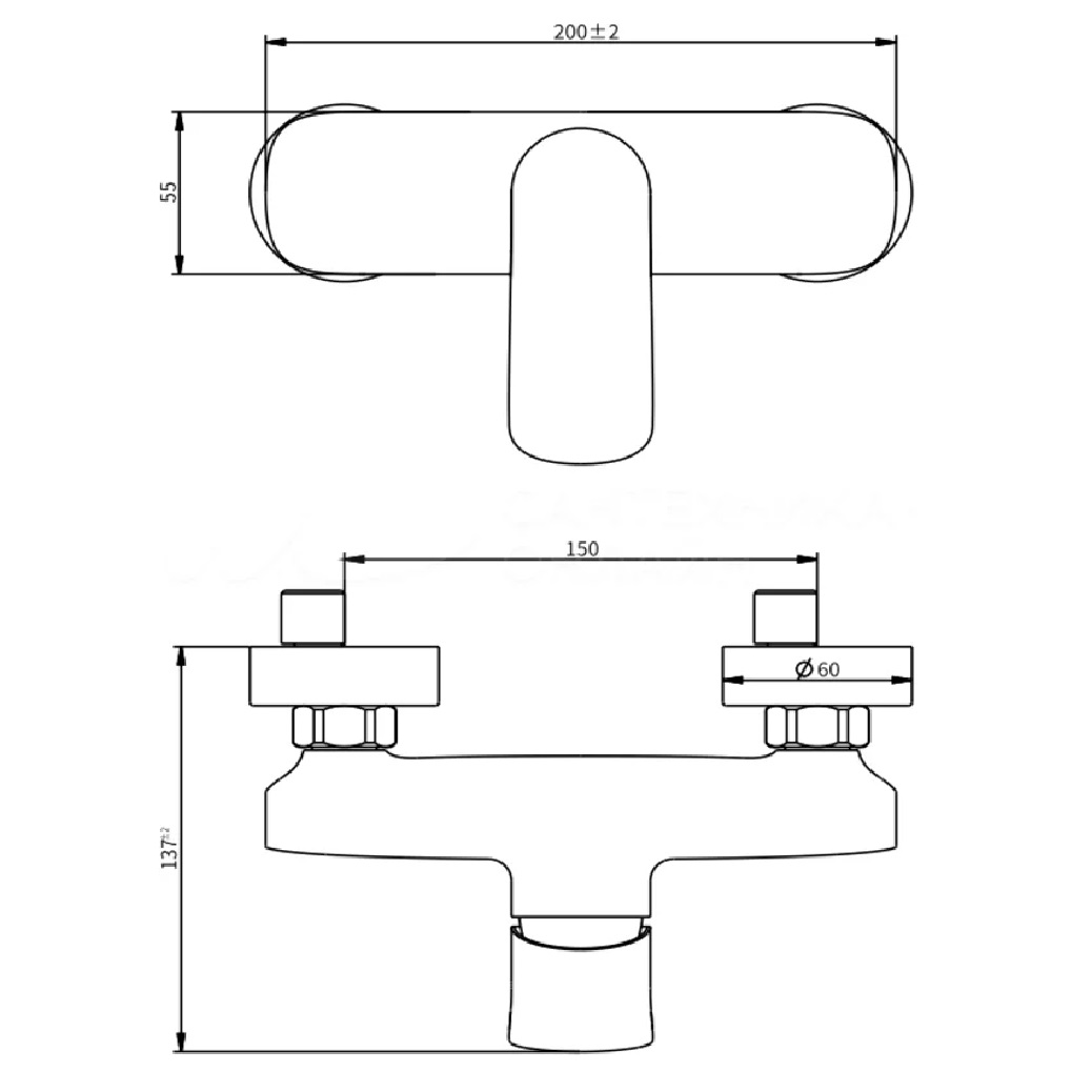 Смеситель для душа Savol SK-H7403, хром