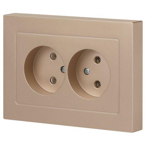 Розетка 2-м СП Accent 6-204-04 16А IP20 250В 2P AL/CU шампань Intro Б0063462