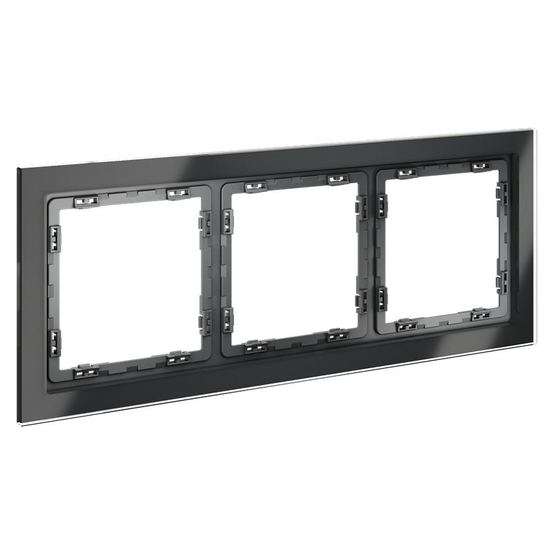 Рамка 3-м S70 стеклян. графит Voltum VLS110307