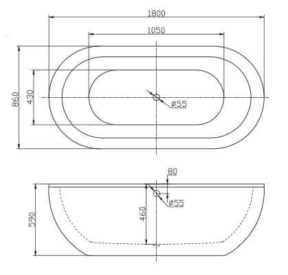 Акриловая ванна BELBAGNO BB13-1800