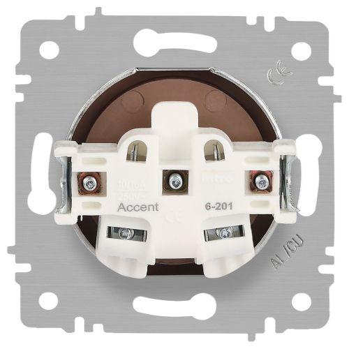 Розетка 1-м СП Accent 6-201-05 16А IP20 250В 2P антрацит Intro Б0063665