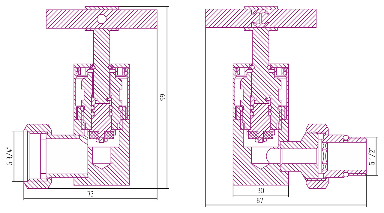 Вентиль 3D правый (крест) G 1/2" НР х G 3/4" НГ (Состаренная латунь) 051-1411-1234