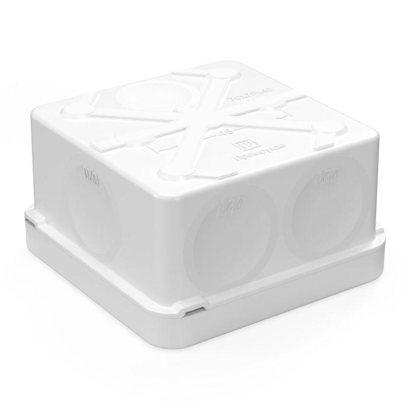 Коробка распределительная ОП 70х70х40мм двухкомпонентн. безгалоген. (HF) для прямого монтажа бел. Промрукав 60-0200-9003