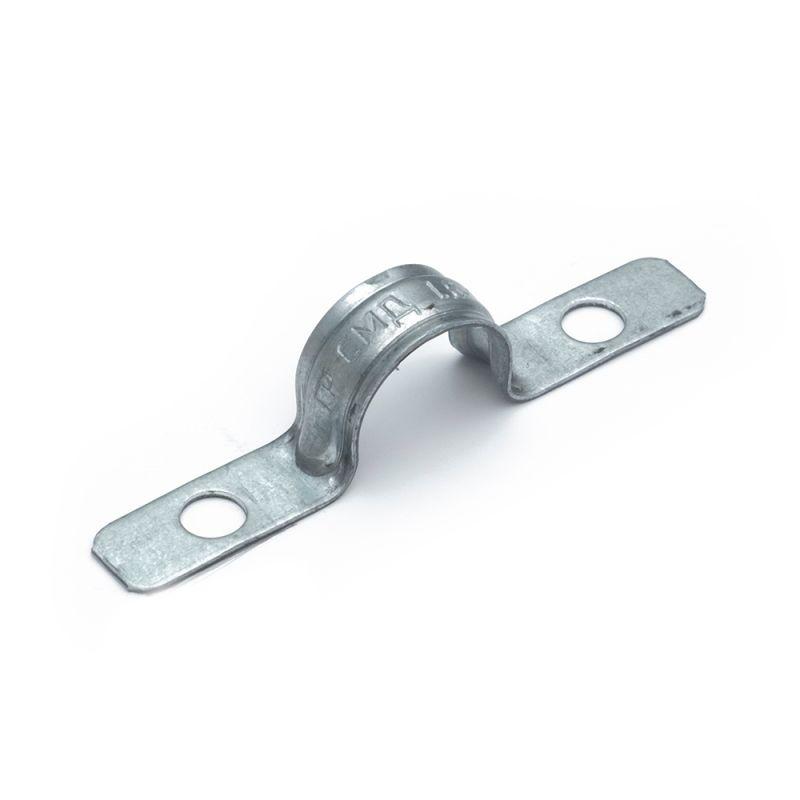 Скоба крепежная двухлапковая усиленная противопожарная СМДУ d16-17мм метал. отв. d 6.5мм (уп.100шт) Промрукав PR13.02436