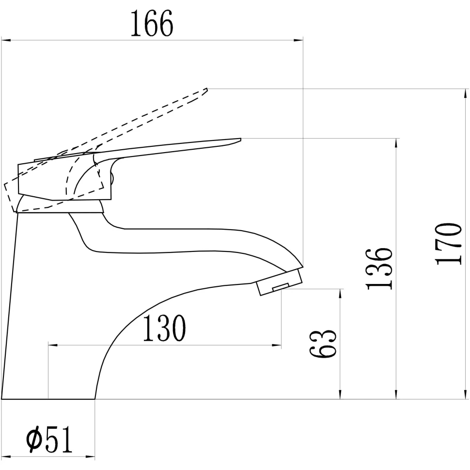 Смеситель для раковины Savol S-T1004, хром