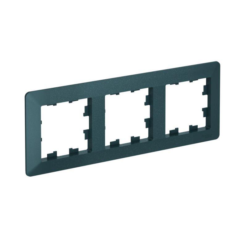 Рамка 3-м AtlasDesign Air изумруд/дым. черн. SE ATN220803