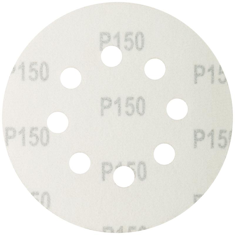 Круг шлифовальные с отверстиями (липучка) алюминий-оксидные 125мм Р 150 (уп.5шт) MOS 39837М