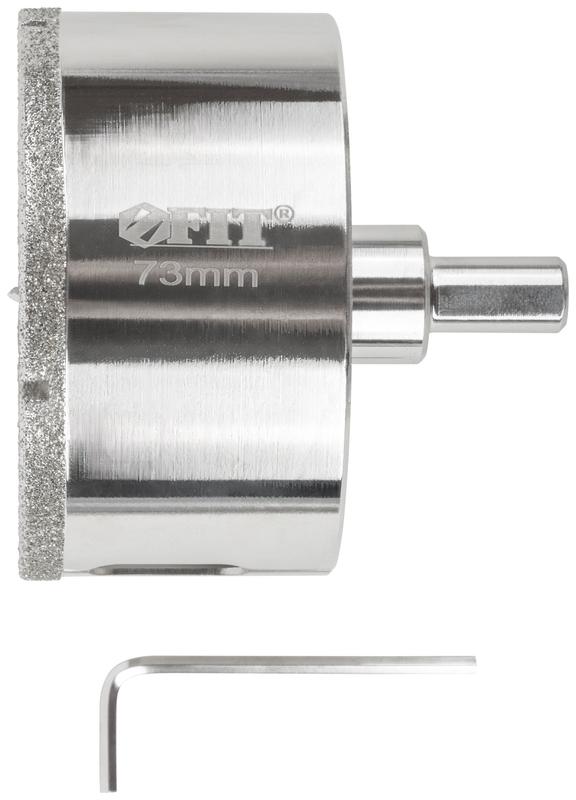 Коронка кольцевая по керамограниту камню и кафелю алмазная с центровочным сверлом 73х70мм FIT 16227