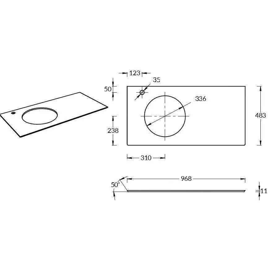 Спец. изделие декоративное CONO Onice розовый 97, без отверстия под смеситель