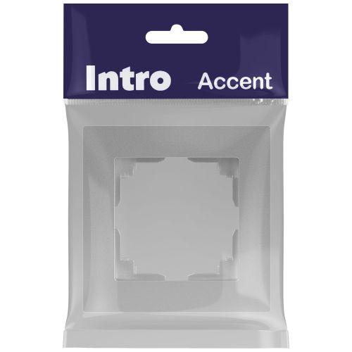 Рамка 1-м СП Accent 6-501-03 алюм. Intro Б0063742