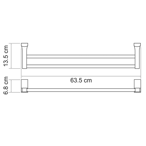 Держатель полотенец двойной WasserKRAFT Leine K-5040