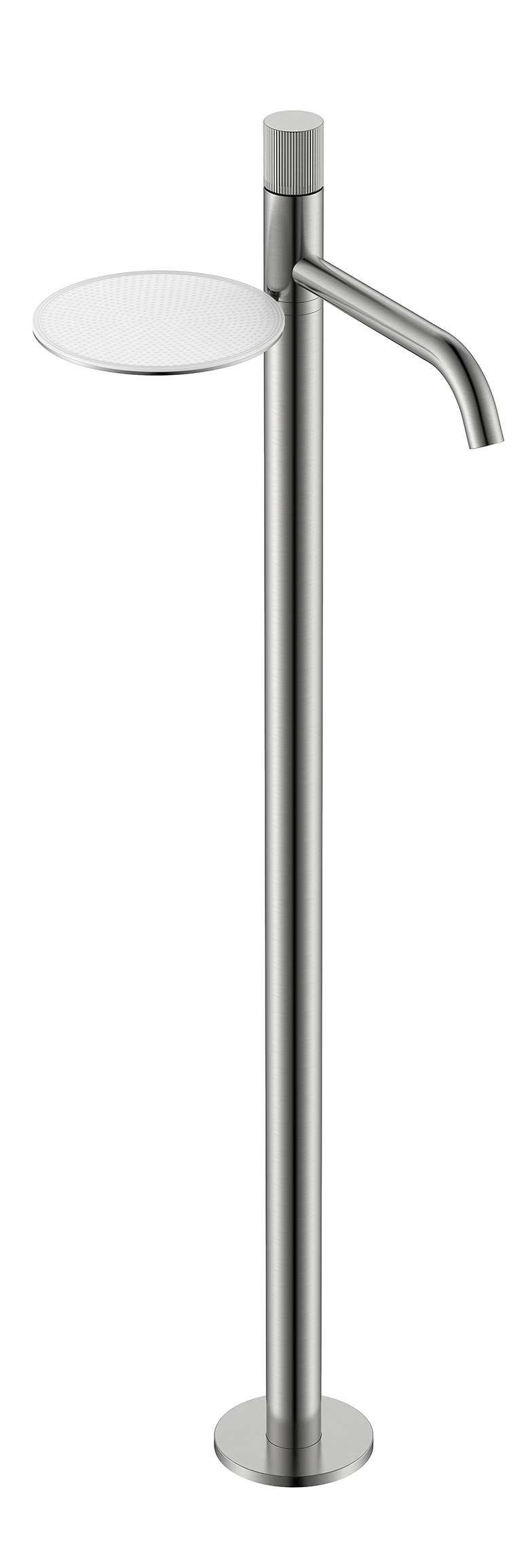 Смеситель STICK напольный для умыв. Nikel Brush с ручкой LINEA