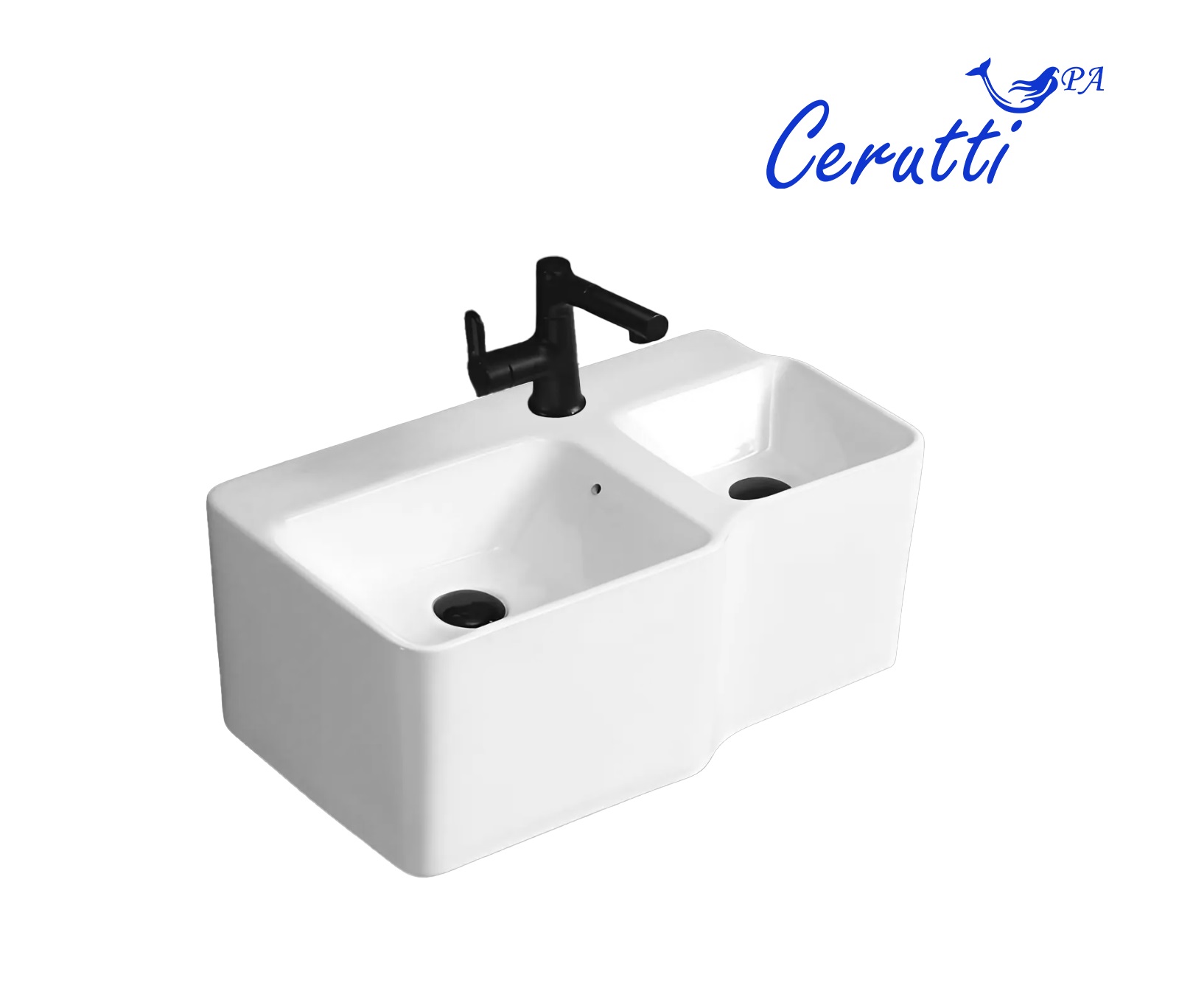 Раковина Double BELLA (645х365х300) двойная подвесная Ceruttispa