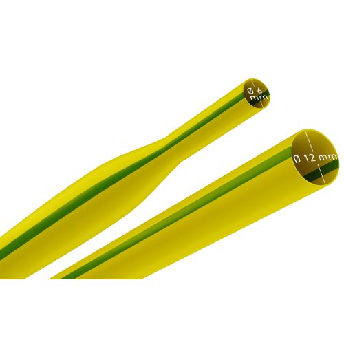 Трубка термоусадочная ТТУ нг-LS 12/6 1м желт./зел. (уп.25шт) Эра Б0067685
