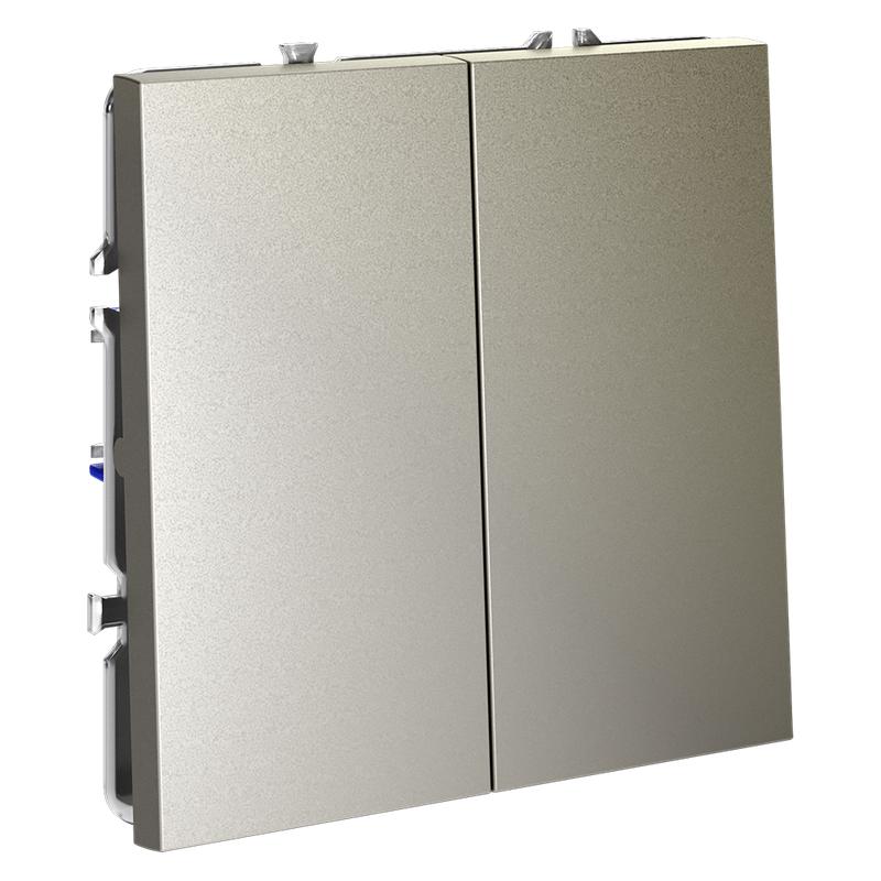 Переключатель проходной 2-кл. СП S70 10А механизм шелк Voltum VLS020304