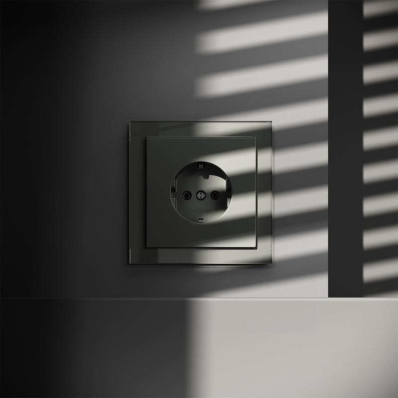 Розетка 1-м СП S70 16А с заземл. механизм титан Voltum VLS040106