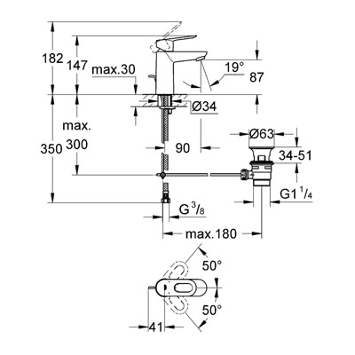 Смеситель Grohe BauLoop 23335000 для раковины