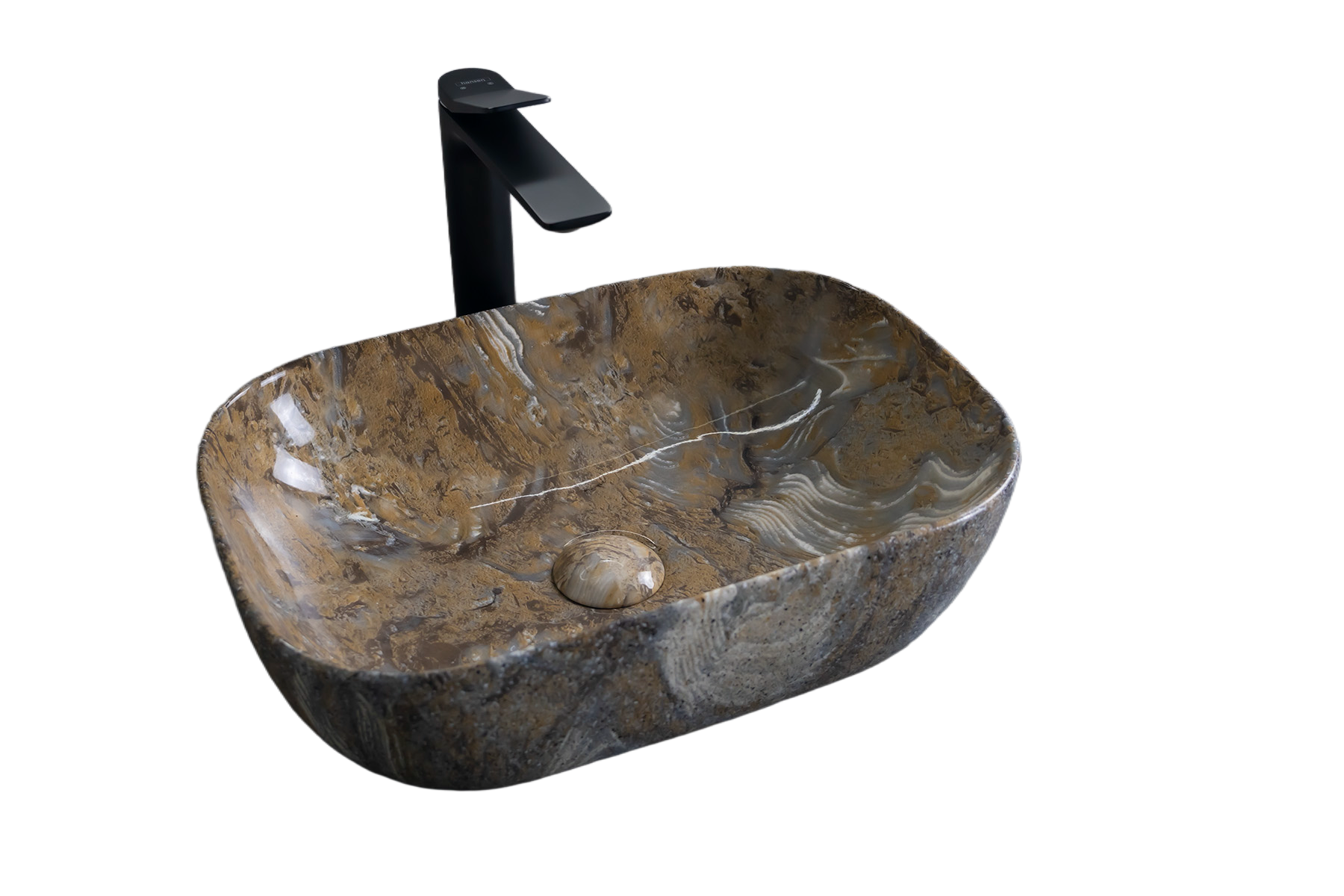 Раковина Gid Mnc333T 54474 накладная под камень глянцевый 46x32.5x13.5