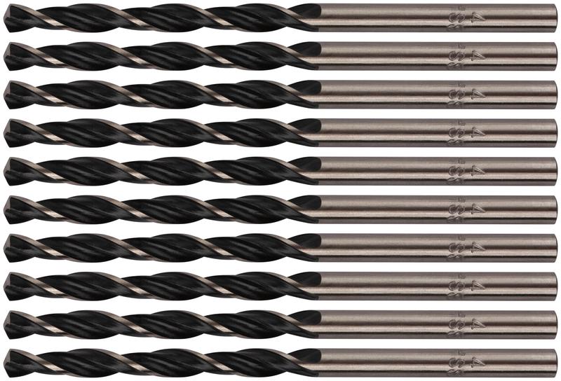 Сверло по металлу HSS черненые 4.0х75мм (уп.10шт) FIT 33540