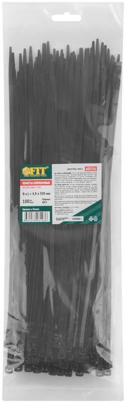 Хомут для проводов 4.8х300мм нейлон. черн. (уп.100шт) FIT 60356