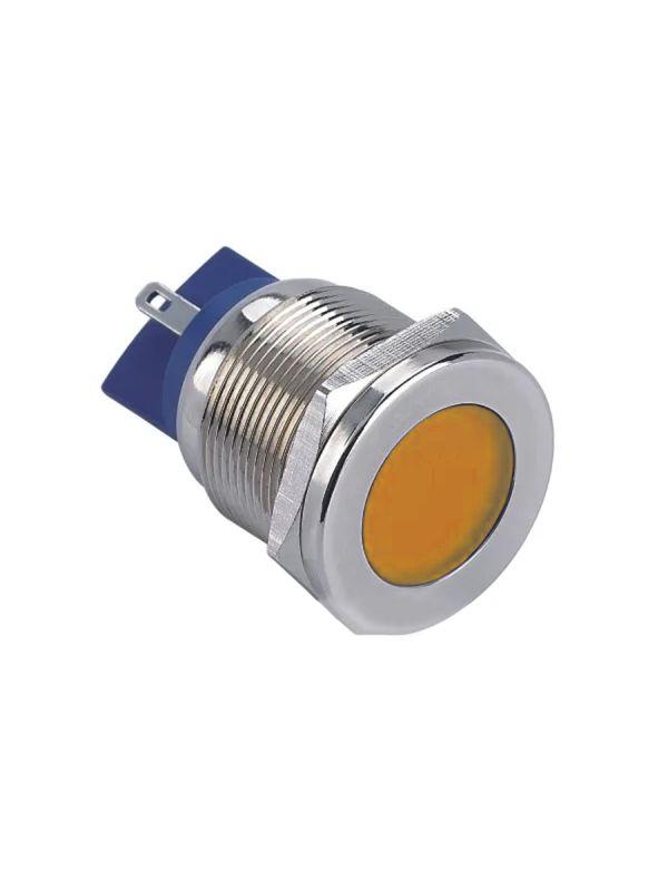 Лампа индикаторная GQ22T-D/L/O/220V/S светодиодная матрица d22мм 220В AC/DC IP67 метал. оранж. Электротехник ET020080