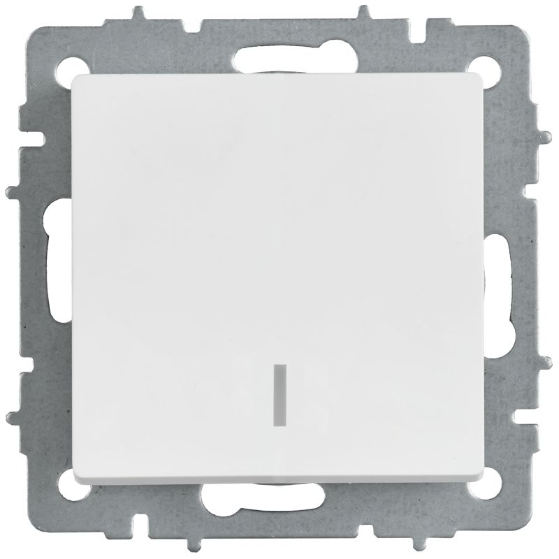 Выключатель 1-кл. СП BRITE ВС10-1-1-БрАБ 10А с индикацией механизм арктич. бел. IEK BR-V10-1-10-K91