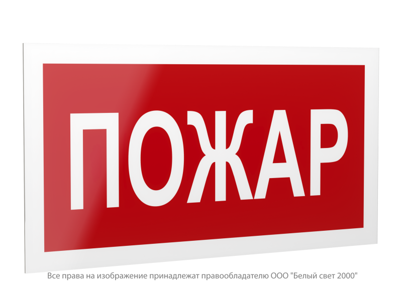 Знак безопасности PS-42226.F20"Пожар" Белый свет a23534