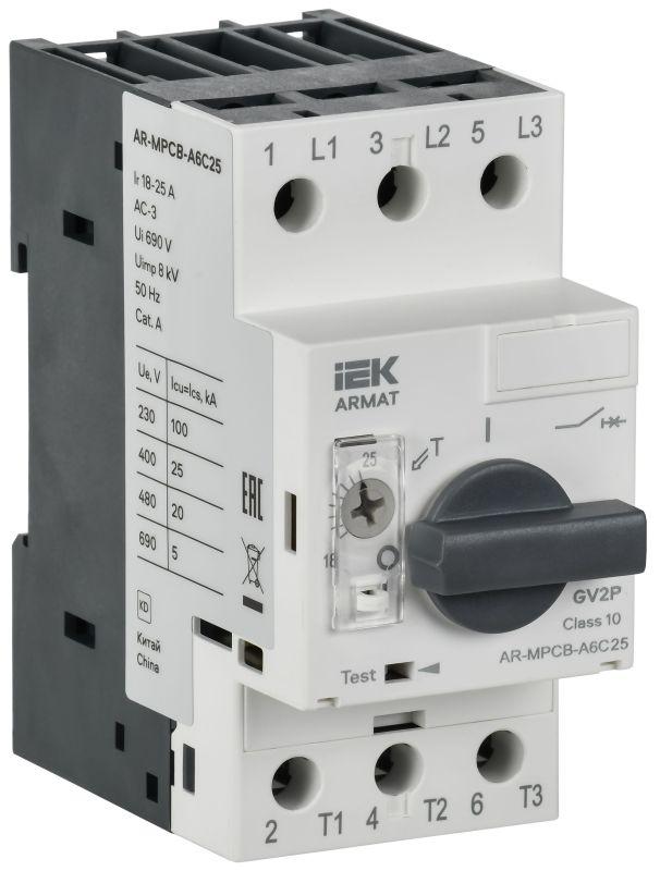 Выключатель автоматический защиты двигателя ARMAT A6 GV3P 18-25А IEK AR-MPCB-A6C25