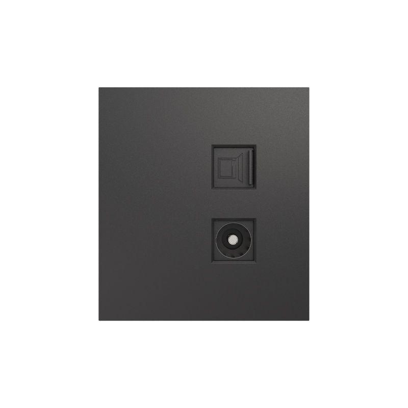 Розетка компьютерная + телевизионная СП STRONG RJ45 кат.6 + TV графит Kranz KR-78-0722-6