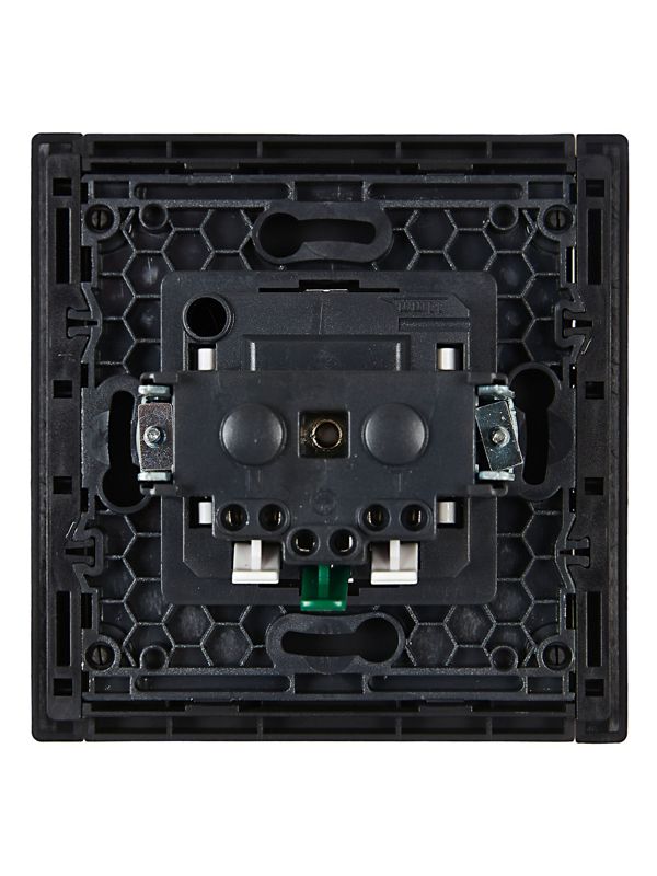 Розетка СП FORTE&PIANO FP113 16А с заземл. защ. шторки безвинт. крепл. черн. IEK FP-R14-16-1-K02