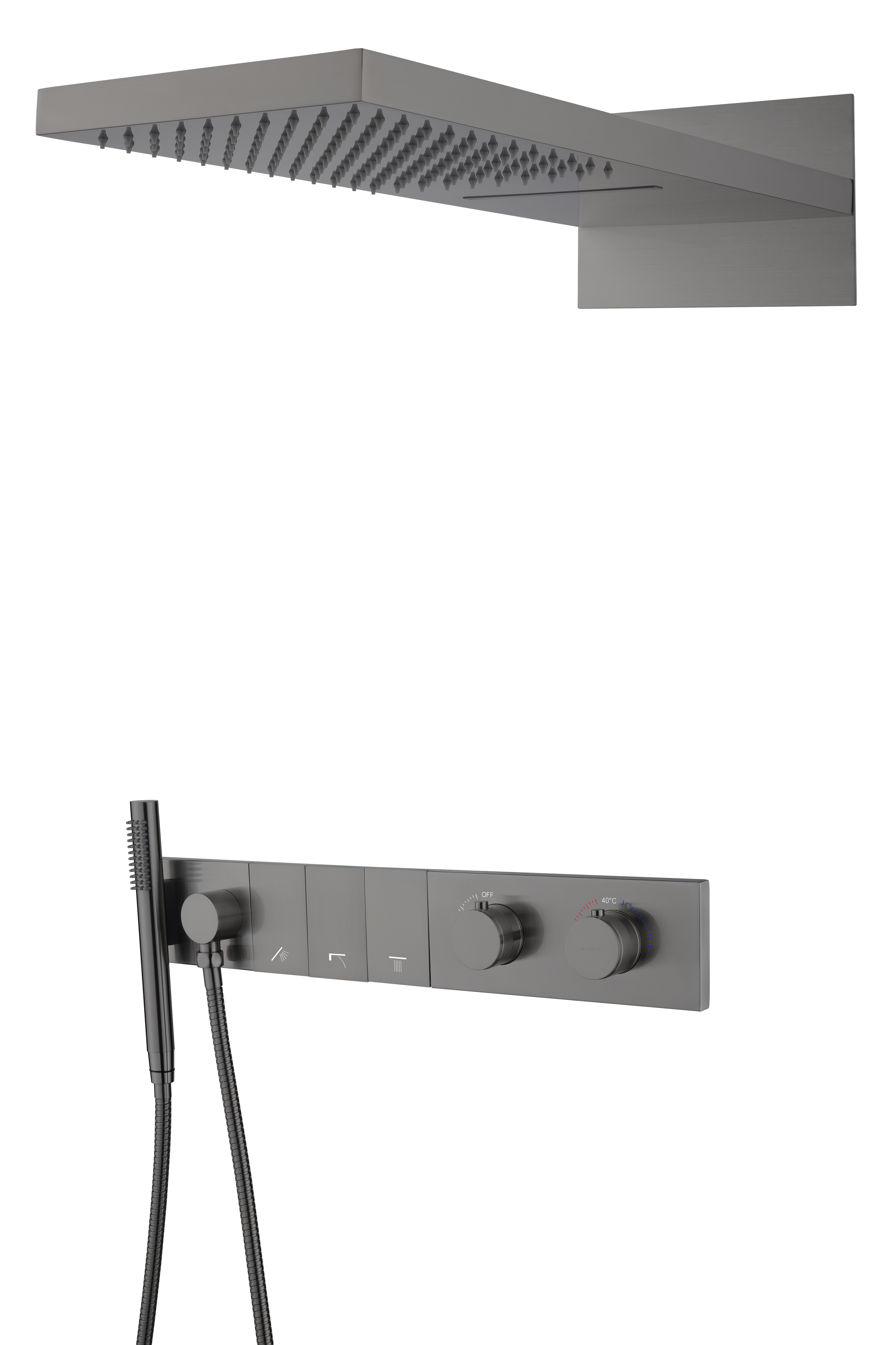 Встроенная душевая система  ZODIAC с термостатом, трехпозиционная MATT WHITE