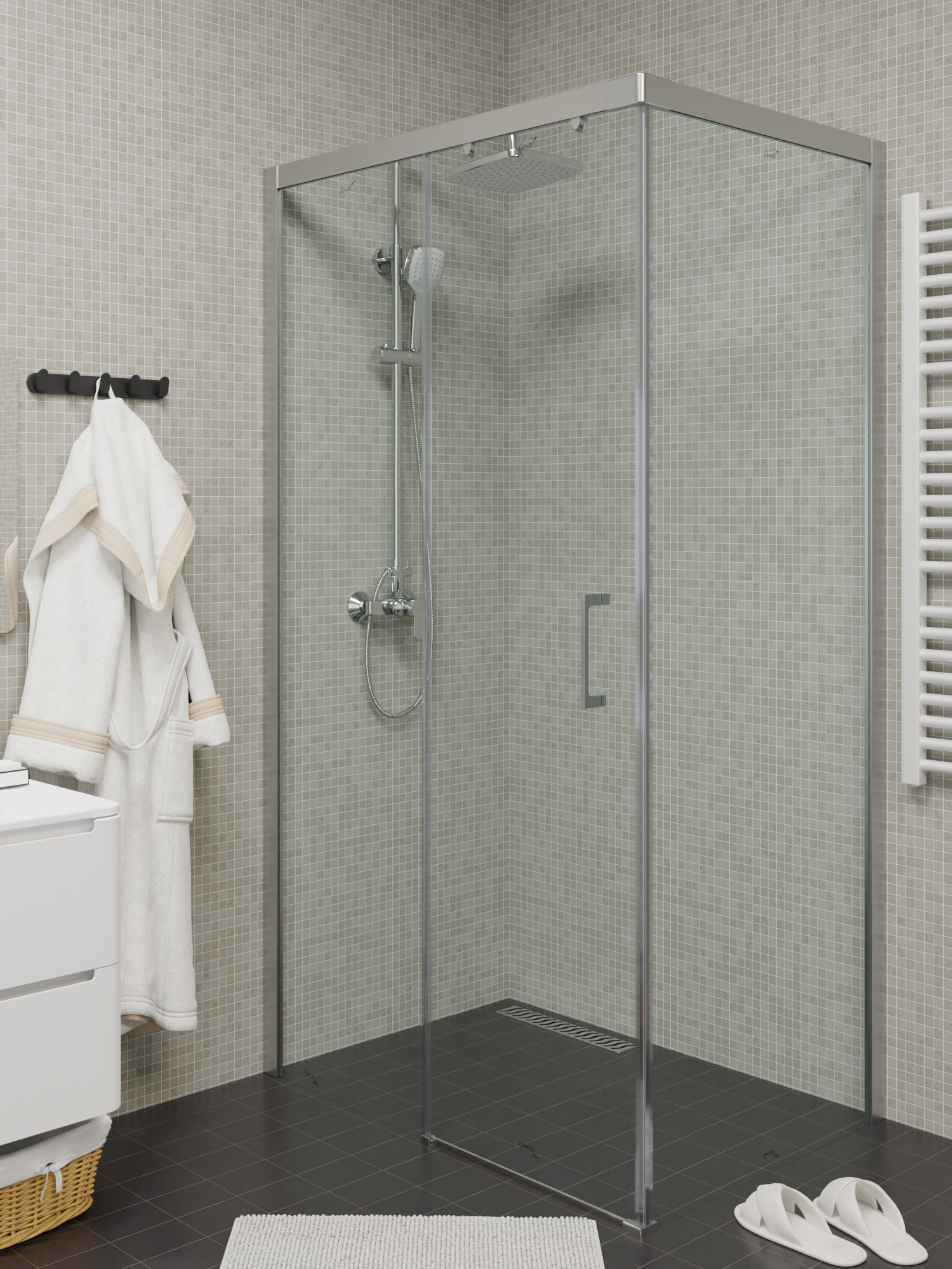 Ограждение VITO110-L душевое Ceruttispa без поддона (80x110x195)