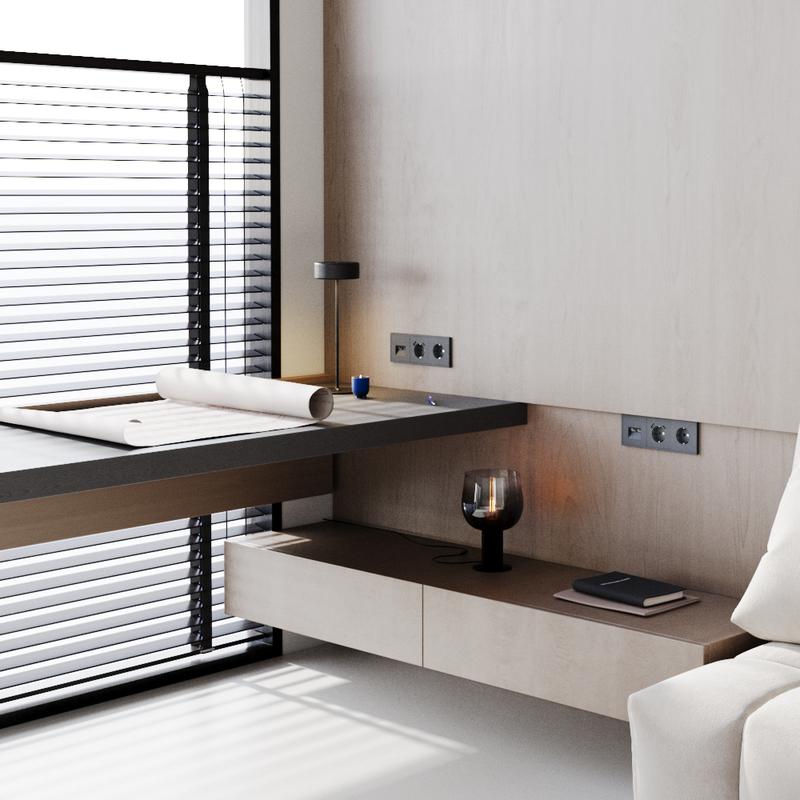 Розетка 1-м СП S70 16А с заземл. механизм графит Voltum VLS040107