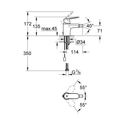 Смеситель Grohe Eurosmart Cosmopolitan 32840000 для биде