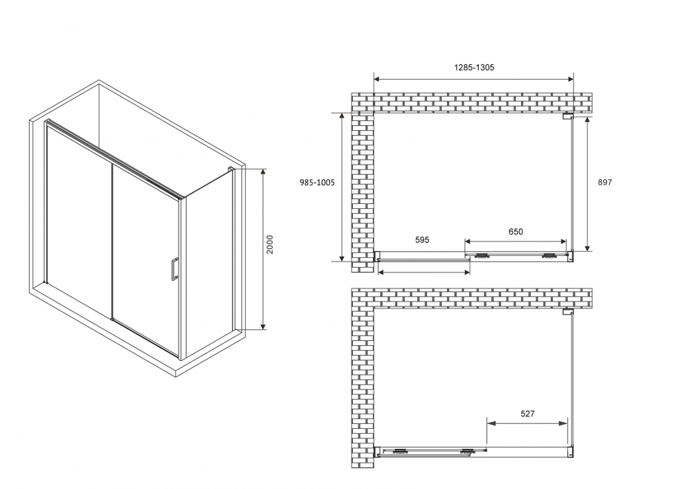 Душевой уголок ABBER Komfort AG93130B-S102B