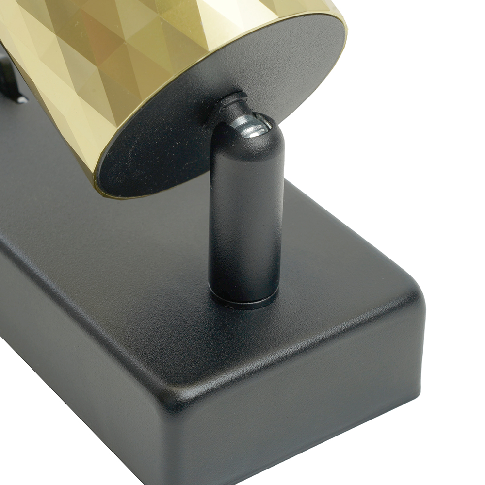 Светильник ДБО GU10 без лампы наклонный с выключателем золото черный