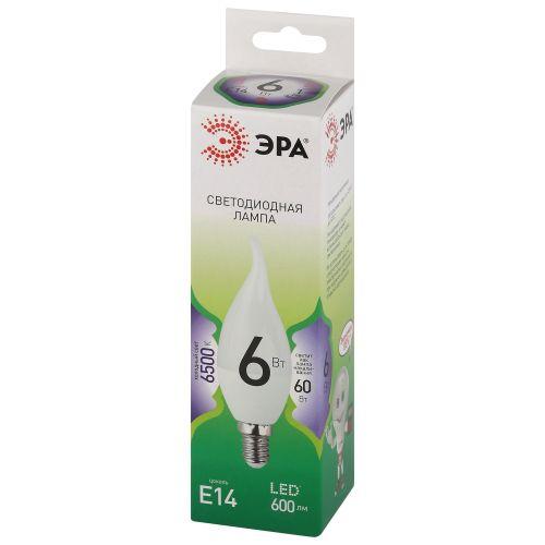 Лампа светодиодная GREEN LINE BXS-6W-865-E14 GL 6Вт свеча на ветру 6500К свет холод. E14 Эра Б0067113