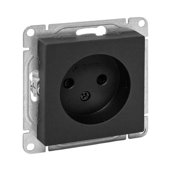 Розетка СП Эпика 16А без заземл. защ. шторки механизм черн. EKF UP1-SOB-101