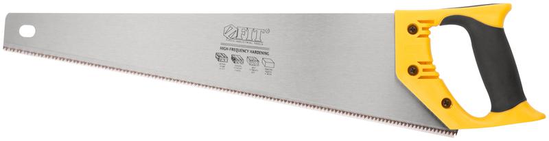 Ножовка по дереву средний каленый зуб 7 ТPI 2D заточка пластиковая прорезиненная ручка 450мм FIT 40432