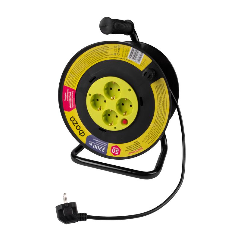 Удлинитель на катушке 4х50м с с заземл. CRG-04-5000 ФАZА 5063822